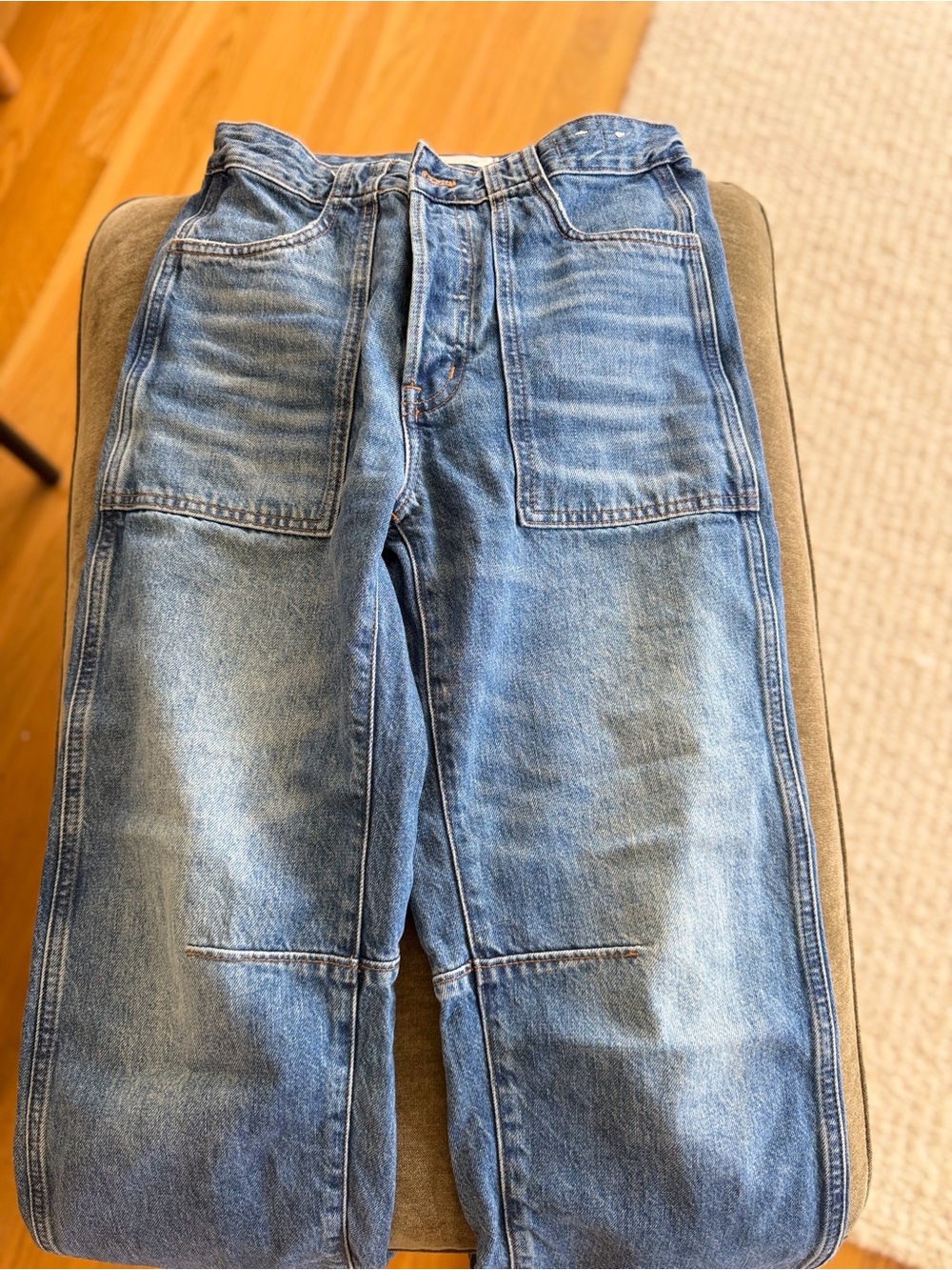 Madewell Light Blue Cropped Wide-Leg Jeans